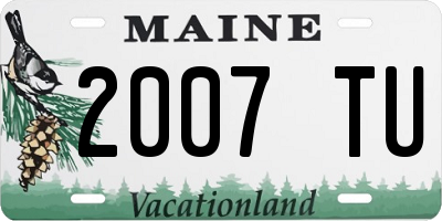 ME license plate 2007TU