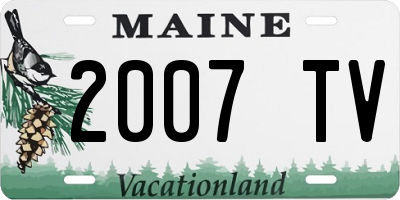 ME license plate 2007TV