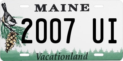 ME license plate 2007UI