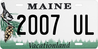 ME license plate 2007UL