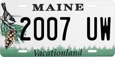 ME license plate 2007UW