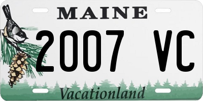 ME license plate 2007VC