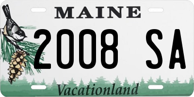ME license plate 2008SA