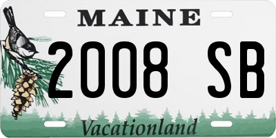 ME license plate 2008SB