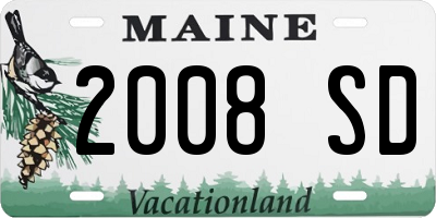 ME license plate 2008SD