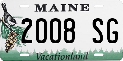 ME license plate 2008SG