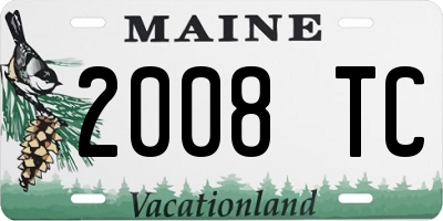 ME license plate 2008TC