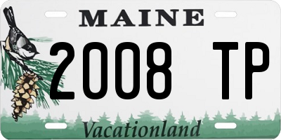 ME license plate 2008TP