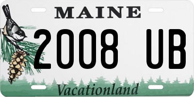 ME license plate 2008UB