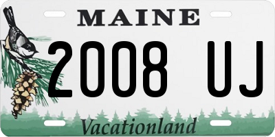 ME license plate 2008UJ