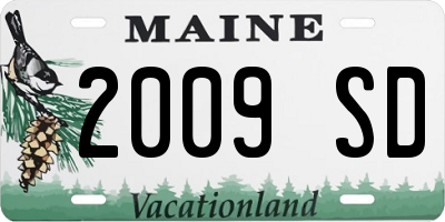 ME license plate 2009SD