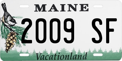 ME license plate 2009SF