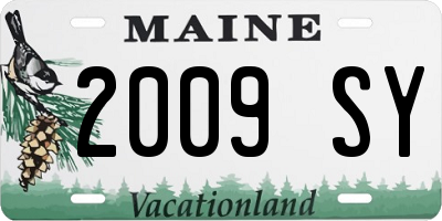 ME license plate 2009SY
