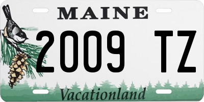 ME license plate 2009TZ