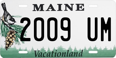 ME license plate 2009UM