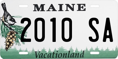 ME license plate 2010SA