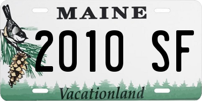 ME license plate 2010SF