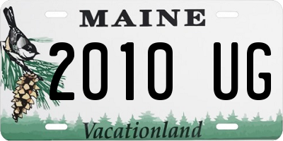 ME license plate 2010UG