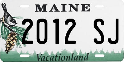 ME license plate 2012SJ