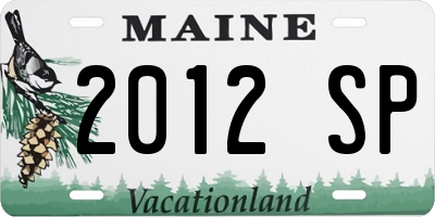 ME license plate 2012SP