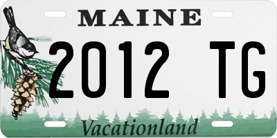 ME license plate 2012TG