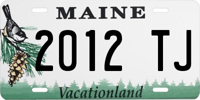 ME license plate 2012TJ