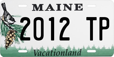 ME license plate 2012TP