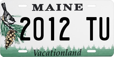 ME license plate 2012TU