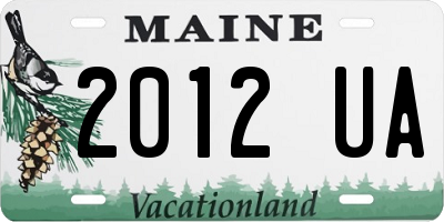 ME license plate 2012UA