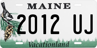 ME license plate 2012UJ