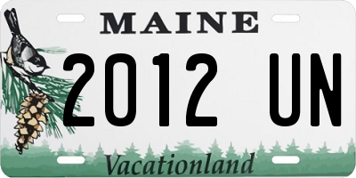 ME license plate 2012UN