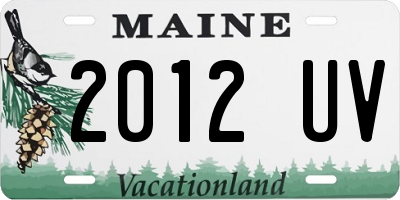 ME license plate 2012UV