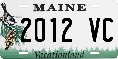 ME license plate 2012VC