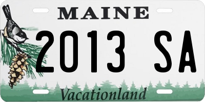 ME license plate 2013SA