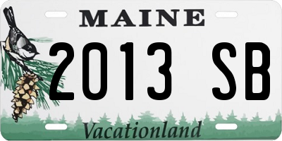 ME license plate 2013SB