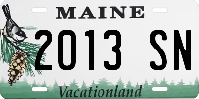 ME license plate 2013SN