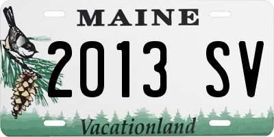 ME license plate 2013SV