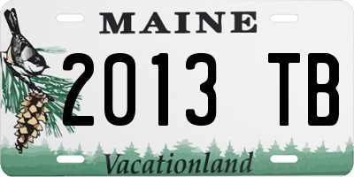 ME license plate 2013TB