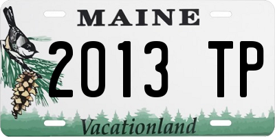 ME license plate 2013TP