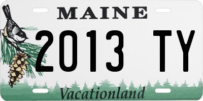 ME license plate 2013TY