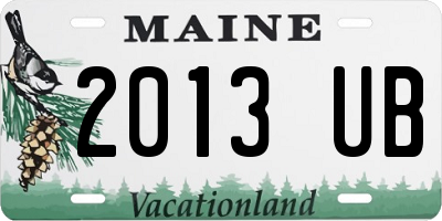 ME license plate 2013UB