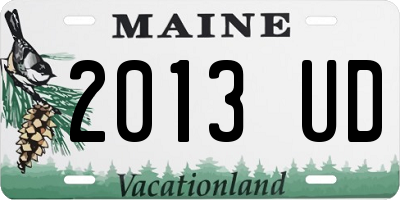ME license plate 2013UD