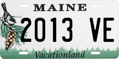 ME license plate 2013VE