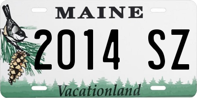 ME license plate 2014SZ