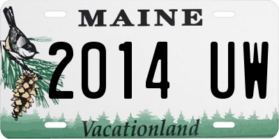 ME license plate 2014UW