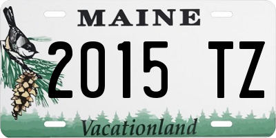 ME license plate 2015TZ