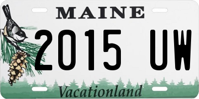 ME license plate 2015UW