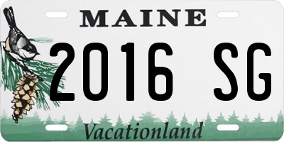 ME license plate 2016SG