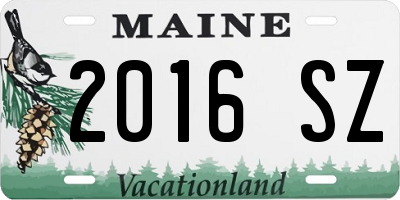 ME license plate 2016SZ