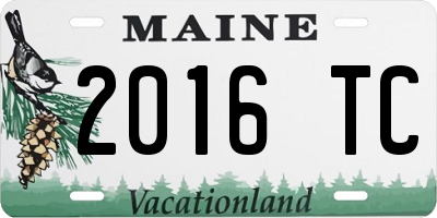 ME license plate 2016TC
